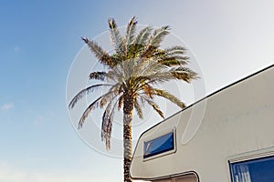 Rv motor home camping on beach