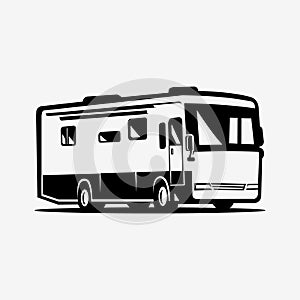 RV Motorhome Campervan Caravan Vector Isolated