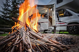 RV Park Camping Fire