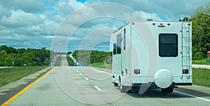 RV recreational vehicle on a highway in US