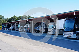 RV recreational vehicle storage parking covered garage photo