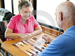 RV Seniors Play Backgammon