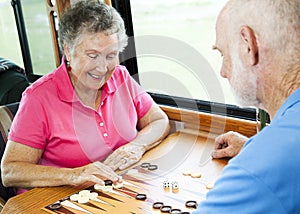 RV Seniors Play Board Game