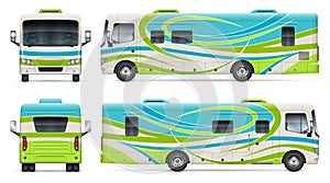 RV vector template. Vehicle branding mock up side, front, back, top view