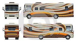 RV vector wrap mock-up side, front, back view photo