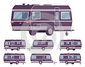 RV vintage style camper, travel trailer for outdoor adventures
