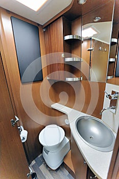 RV washroom toilet sink shower cabinet