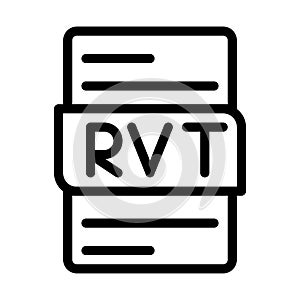 Rvt file type icons. document format type design graphic icon, with Outline design style. vector illustration