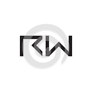 rw initial letter vector logo icon