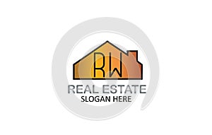 RW Letter Logo Real Estate Design