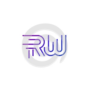 RW letters logo, line design