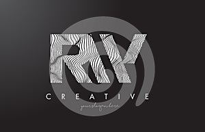 RW R W Letter Logo with Zebra Lines Texture Design Vector. photo