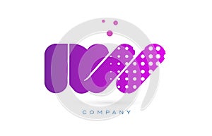 rw r w pink dots letter logo alphabet icon