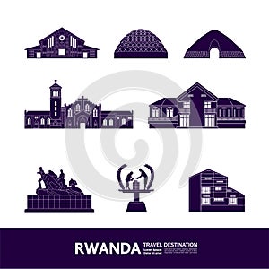 Rwanda Blue travel destination vector illustration photo