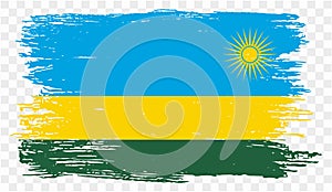 Rwanda flag brush paint textured isolated on png or transparent background. vector illustration