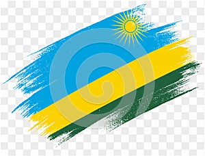 Rwanda flag brush paint textured isolated on png or transparent background. vector illustration