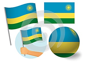 Rwanda flag icon set