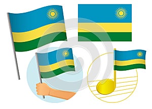 Rwanda flag icon set