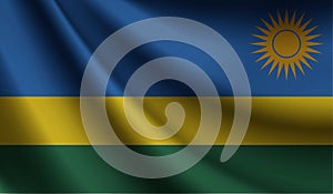 Rwanda flag waving. background for patriotic and national design. illustration