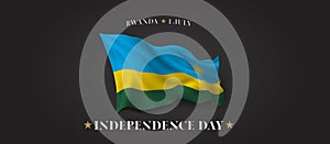 Rwanda independence day vector banner, greeting card.