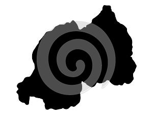 Rwanda Map Silhouette Vector illustration Eps 10