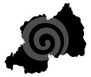 Rwanda map silhouette vector illustration