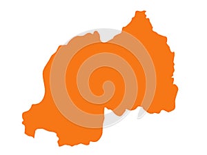 Rwanda map - state of the Republic of Rwanda