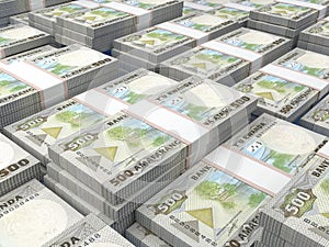 Rwanda money. Franc  banknotes. 500 RWF Kinya bills. 3d illustration photo