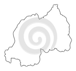 Rwanda outline map photo