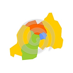 Rwanda political map of administrative divisions