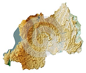 Rwanda relief map