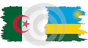 Rwandan and Algeria grunge flags connection vector