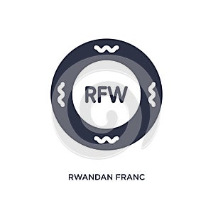 rwandan franc icon on white background. Simple element illustration from africa concept