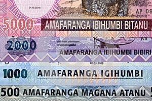 Rwandan money - franc a background