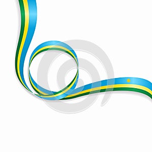 Rwandan wavy flag background. Vector illustration.