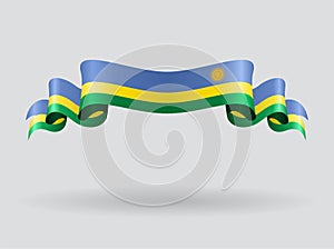 Rwandan wavy flag. Vector illustration.