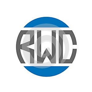 RWC letter logo design on white background. RWC creative initials circle logo concept. RWC letter design