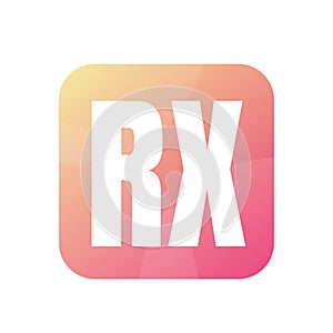 RX Letter Logo Design With Simple style