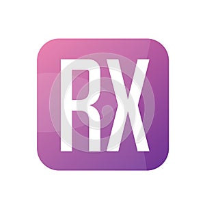 RX Letter Logo Design With Simple style