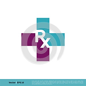 RX Letter Medical Cross Icon Vector Logo Template Illustration Design. Vector EPS 10