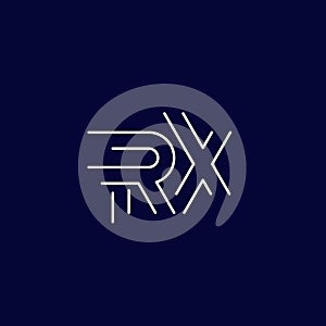 RX letters logo, line vector