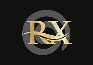 RX Linked Logo for business and company identity. Creative Letter RX logo Vector