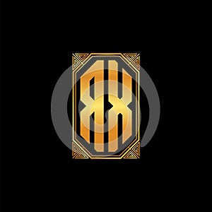 RX Logo Letter Geometric Golden Style