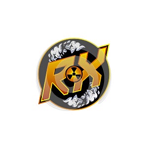RX Logo Monogram ESport Gaming with Gas Shape Design