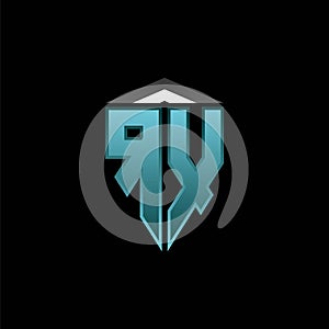 RX Logo Shield Blue Light Style Design