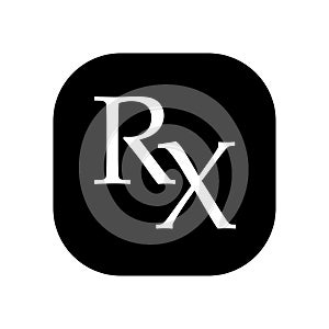 Rx prescription icon for medical design