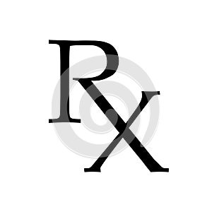 Rx prescription symbol medical design black color