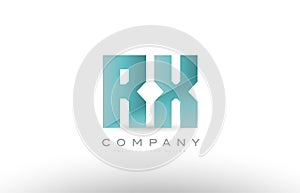 rx r x alphabet letter green logo icon design