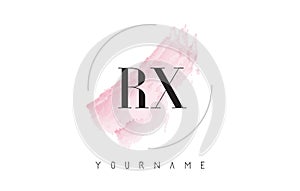 RX R X Watercolor Letter Logo Design with Circular Brush Pattern