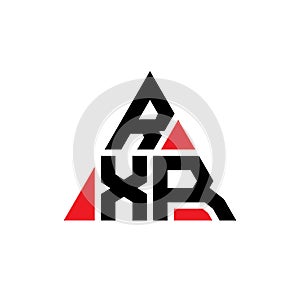 RXR triangle letter logo design with triangle shape. RXR triangle logo design monogram. RXR triangle vector logo template with red